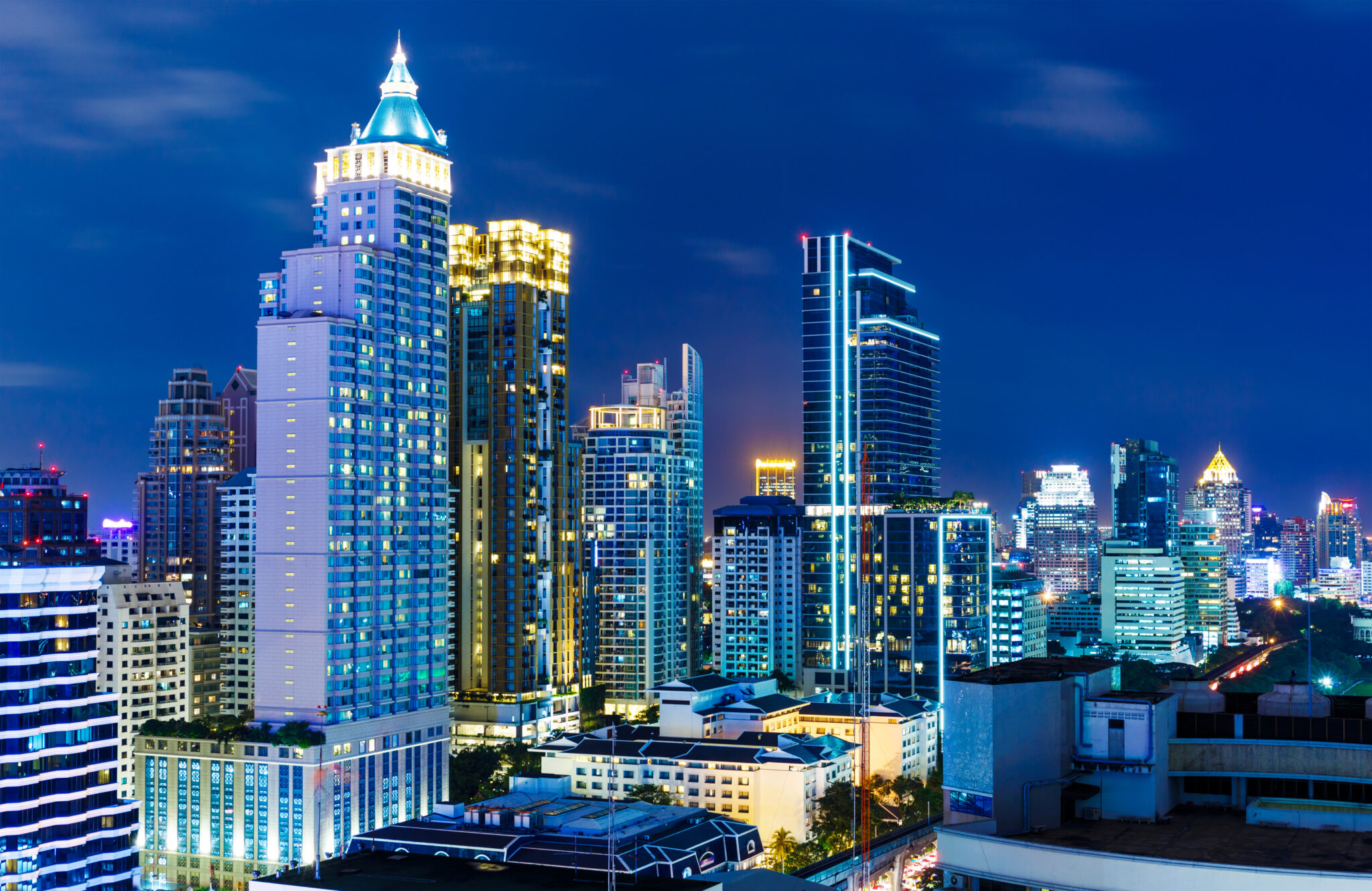 Bangkok skyline at night
